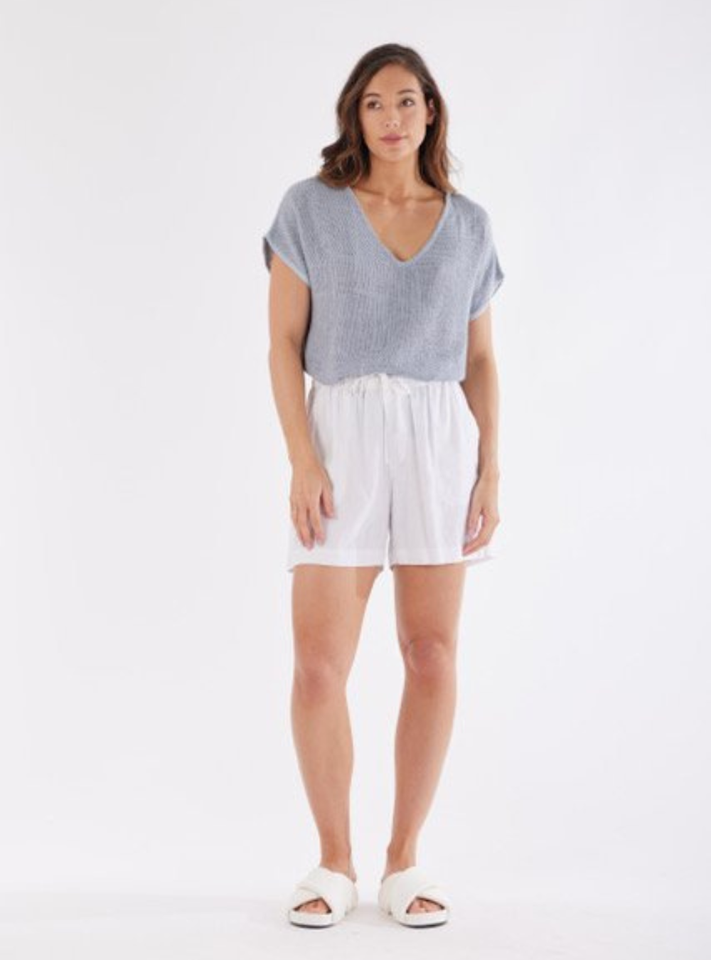 Isla Linen Shorts - White