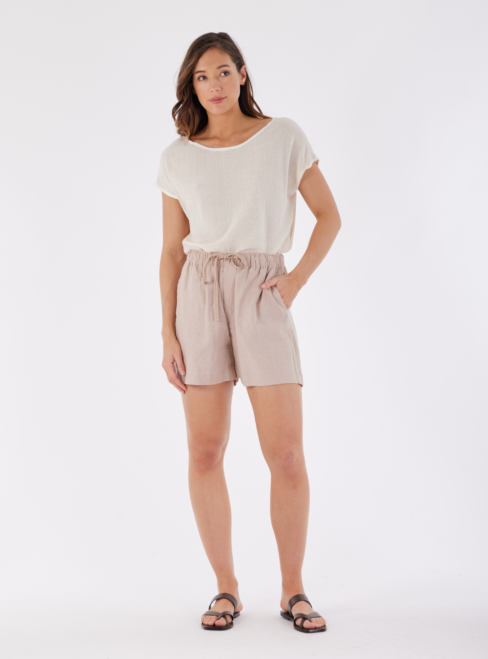 Isla Linen Shorts - Oatmeal