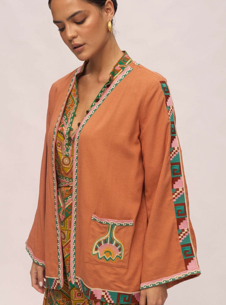 Janis Linen Jacket - Sandstone