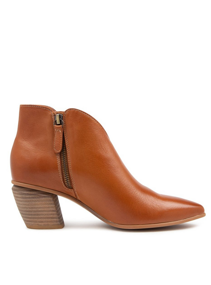 Josky Heeled Boots - Tan Leather