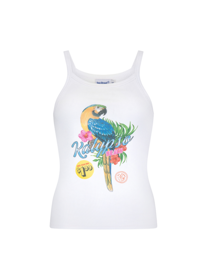 Kalypso Beach Singlet - White