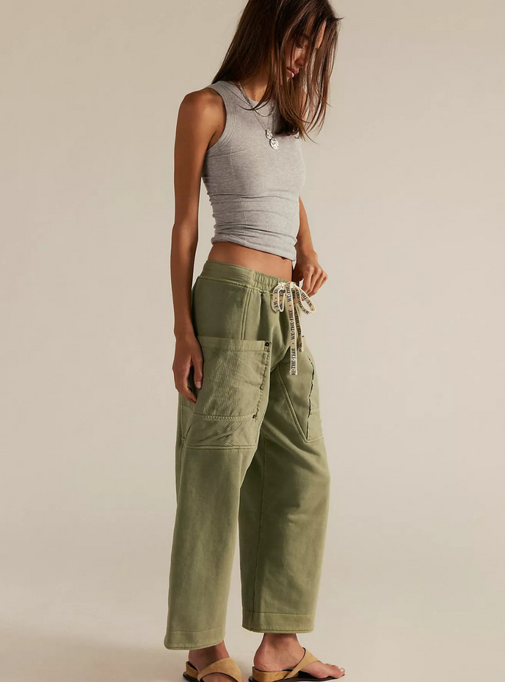 Jet Set Knit Pull-On Pants - Oil Green