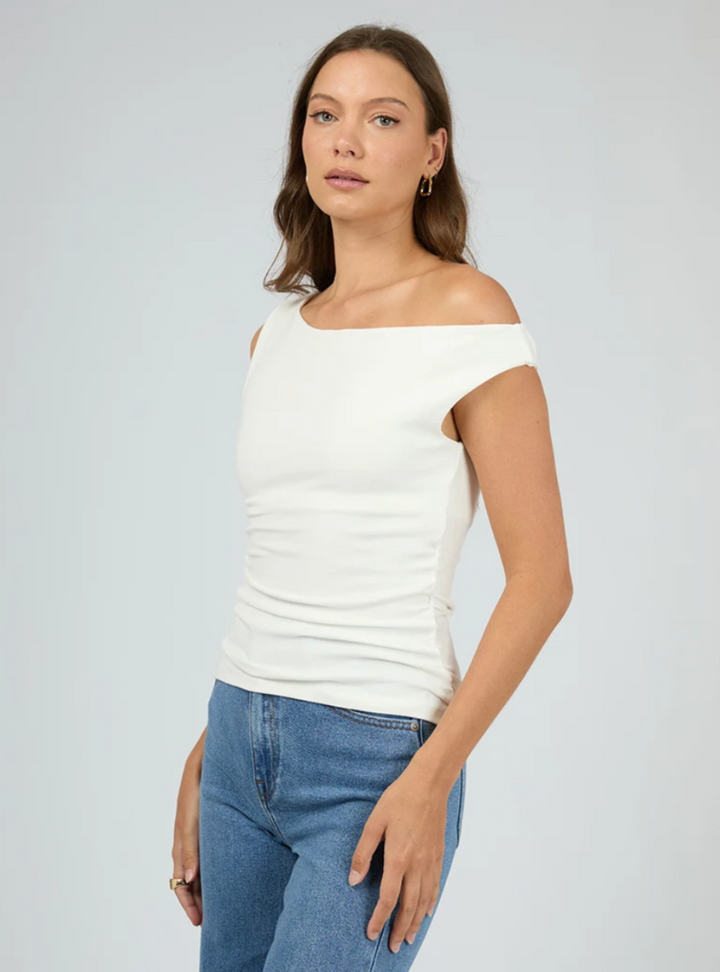 Kylie Off The Shoulder Top - Vintage White
