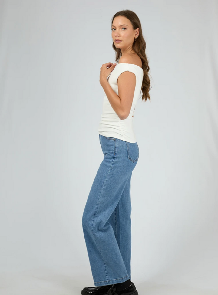 Kylie Off The Shoulder Top - Vintage White