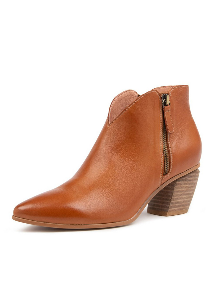 Josky Heeled Boots - Tan Leather