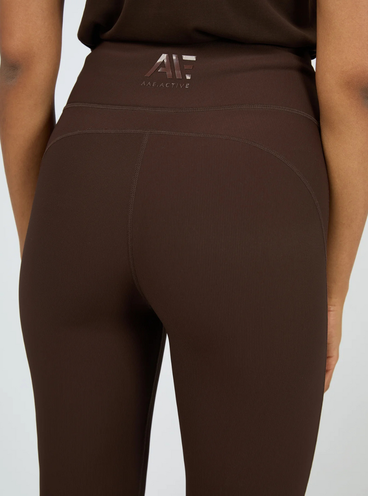 Active Rib Flare Legging - Brown