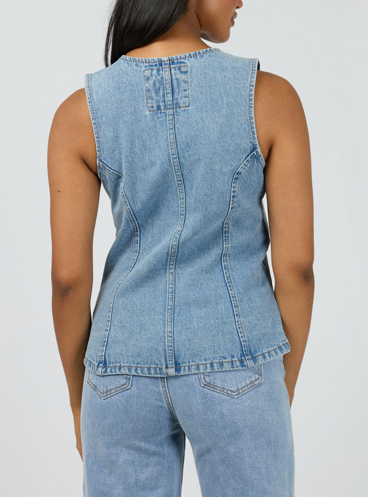 Lena Denim Vest - Light Blue