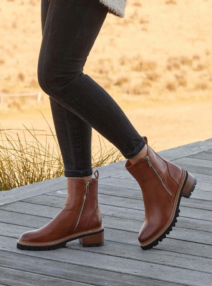 Lindira Ankle Boots - Brandy
