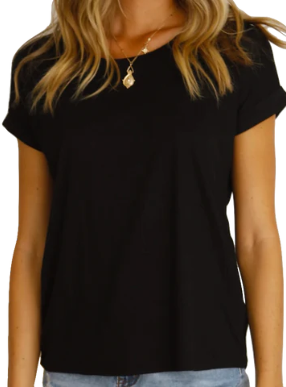 Roll Sleeve Tee - Black