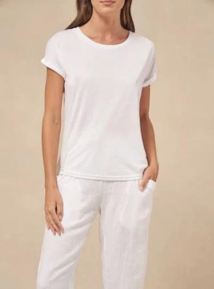 Roll Sleeve Tee - White