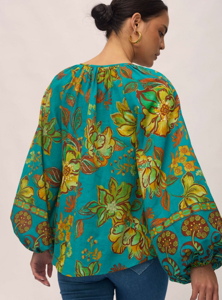 Flora Blouse - Peacock
