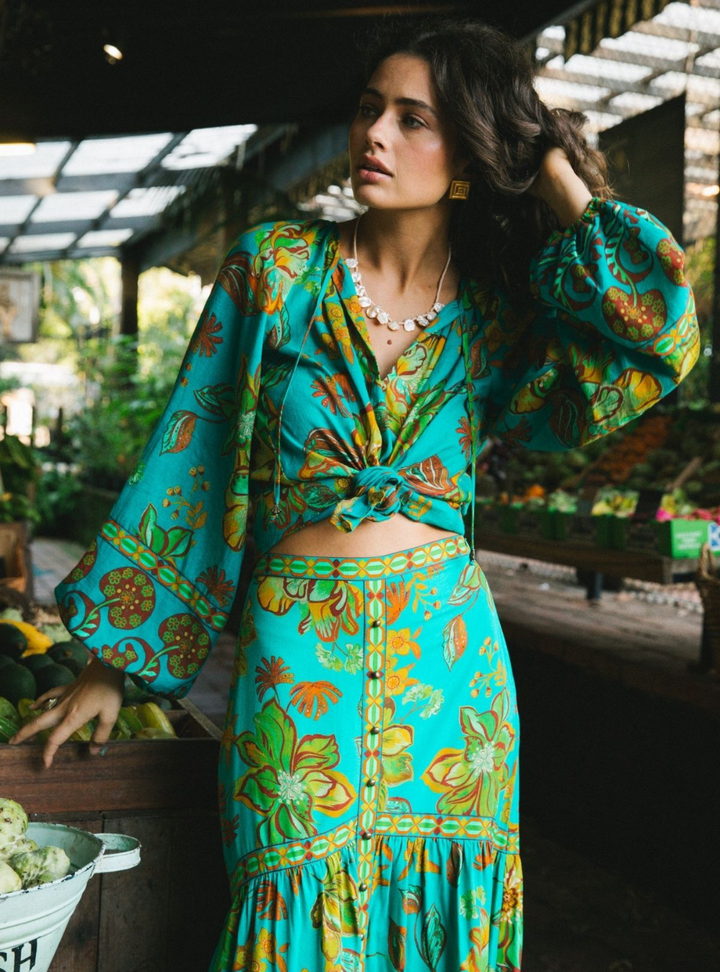 Flora Blouse - Peacock