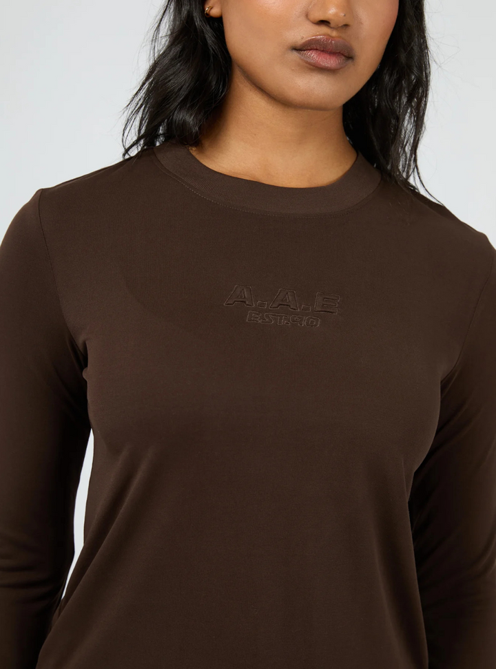 Luxe Active Long Sleeve Top - Brown