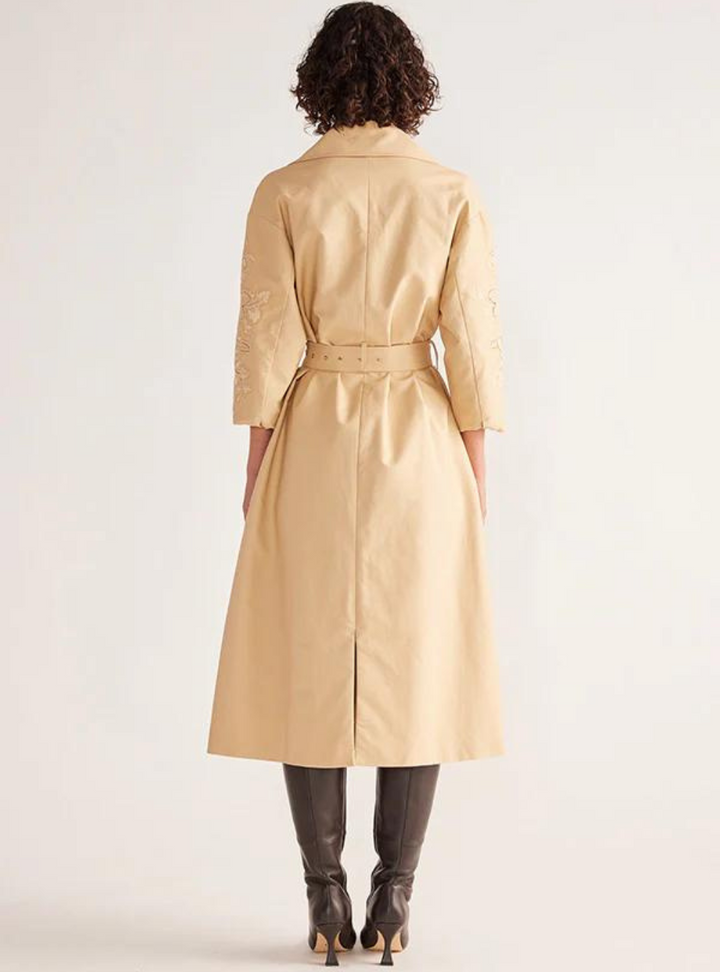 Louise Embroidery Trench - Beige