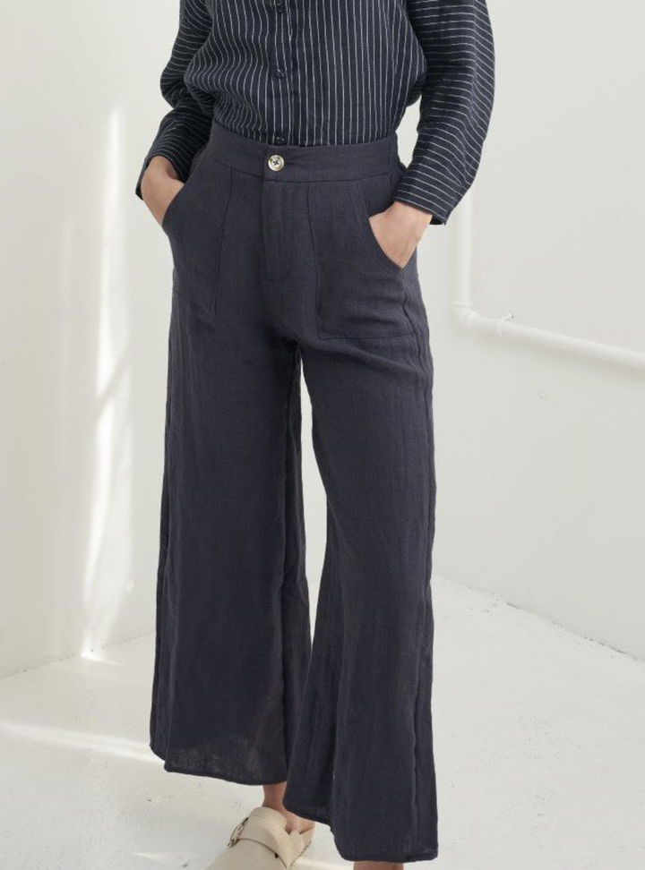 Jude Linen Pants - Navy