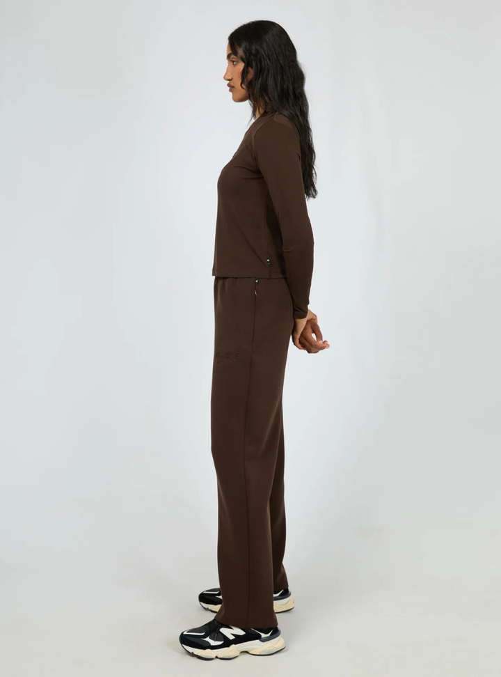 Luxe Active Long Sleeve Top - Brown