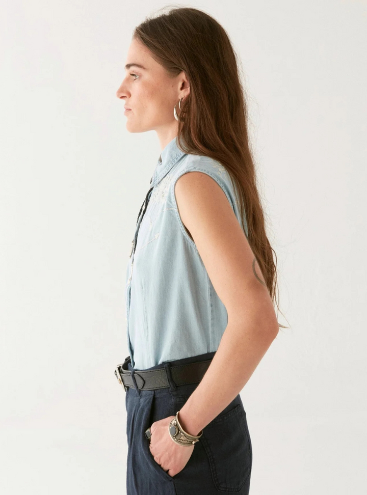 Dallas Blouse - Mustang Blue
