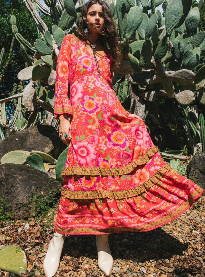 Peace Maxi Dress - Cherry