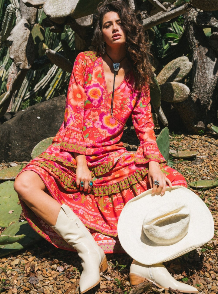 Peace Maxi Dress - Cherry