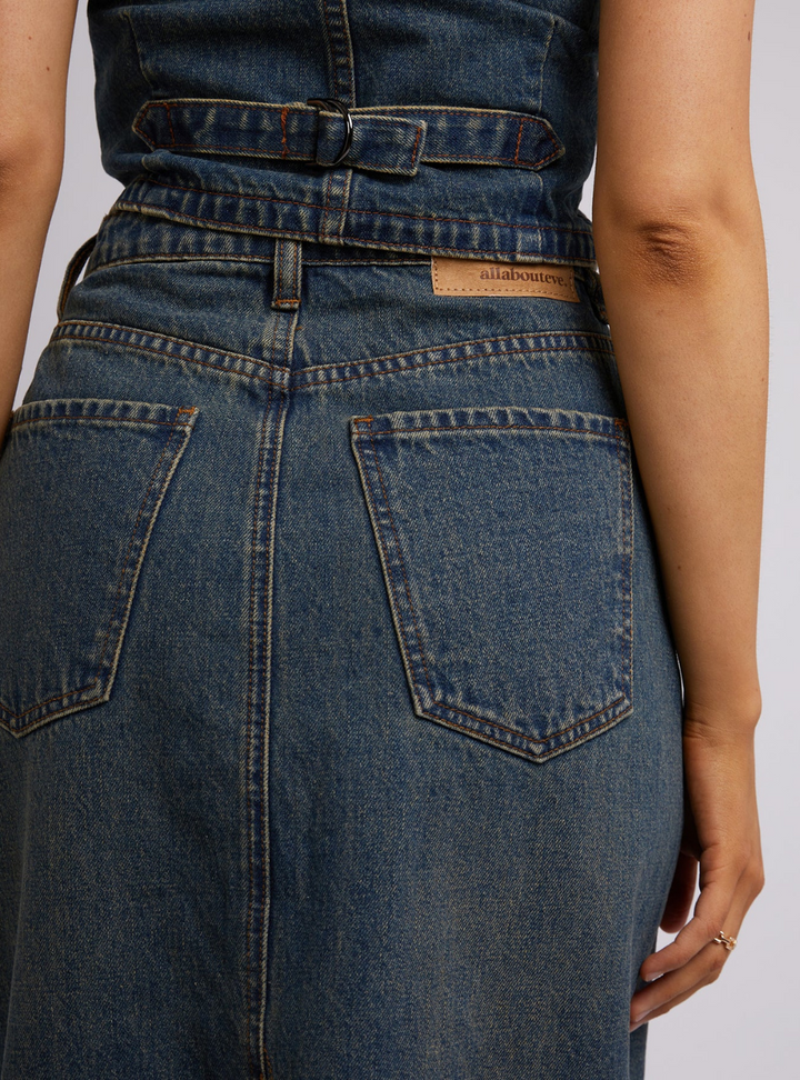 Ray Maxi Skirt - Dirty Denim