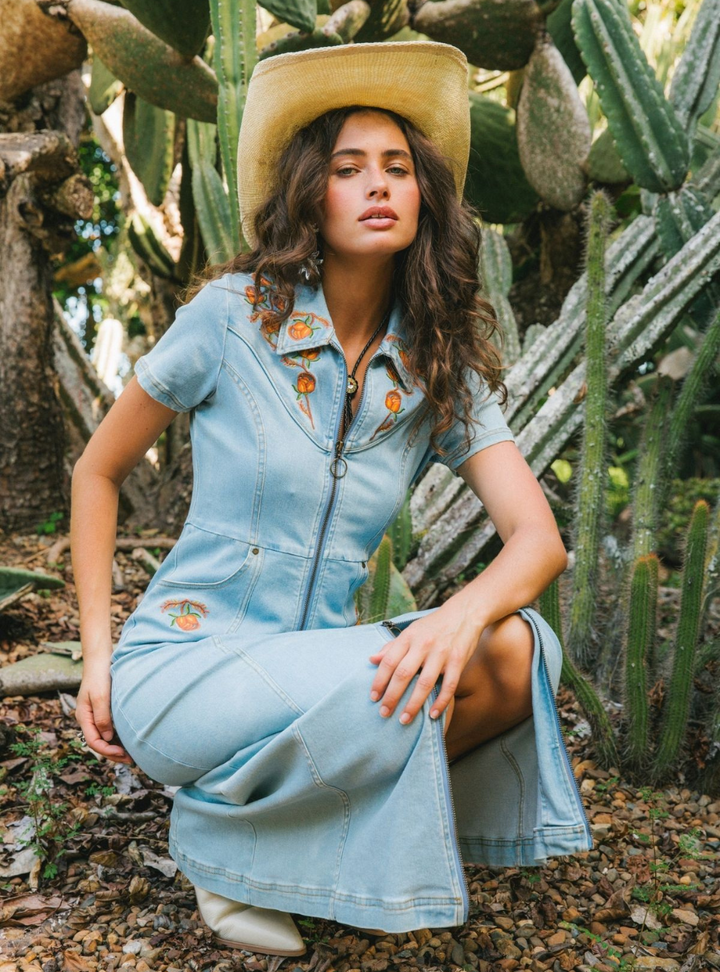 Bambi Midi Dress - Denim