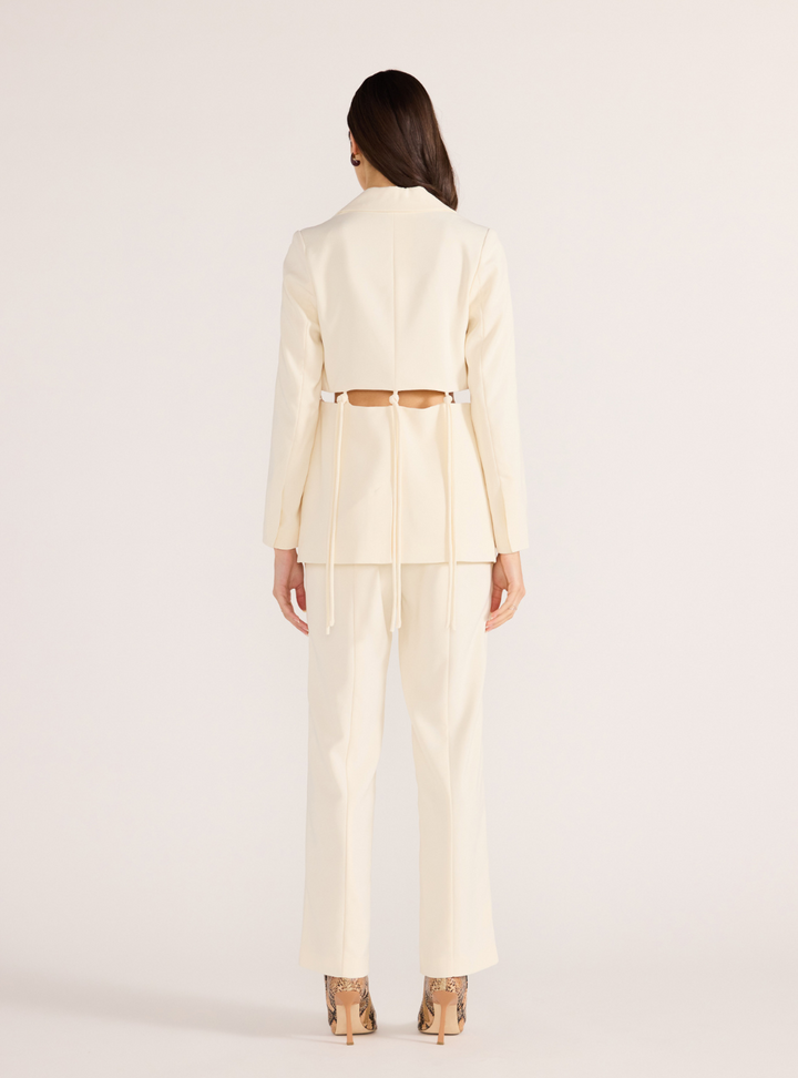 Maeve Tie Blazer - Ecru