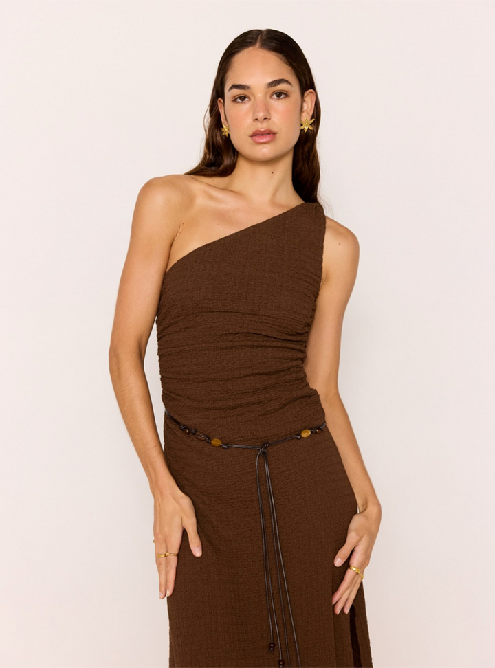Delphine Midi Dress - Chocolate