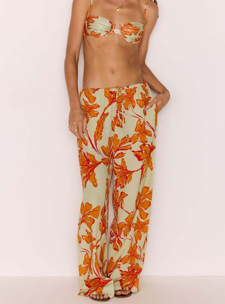 Estelle Drawstring Pant - Mint Floral