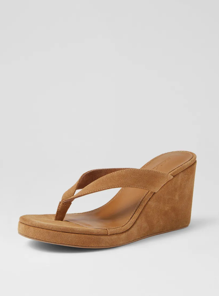 Kyrie Suede Sandals - Caramel