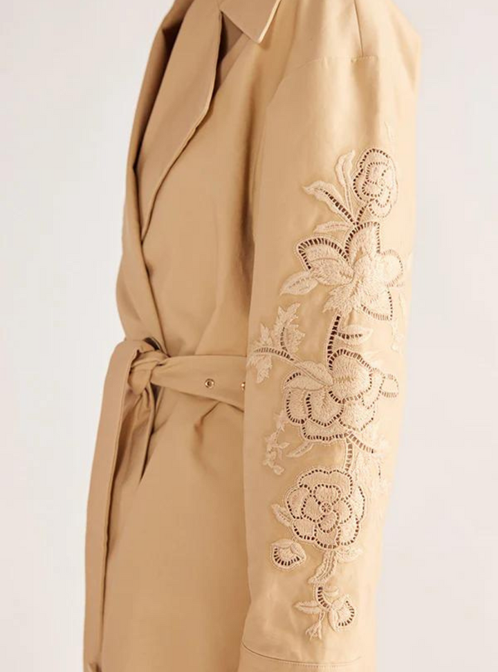 Louise Embroidery Trench - Beige