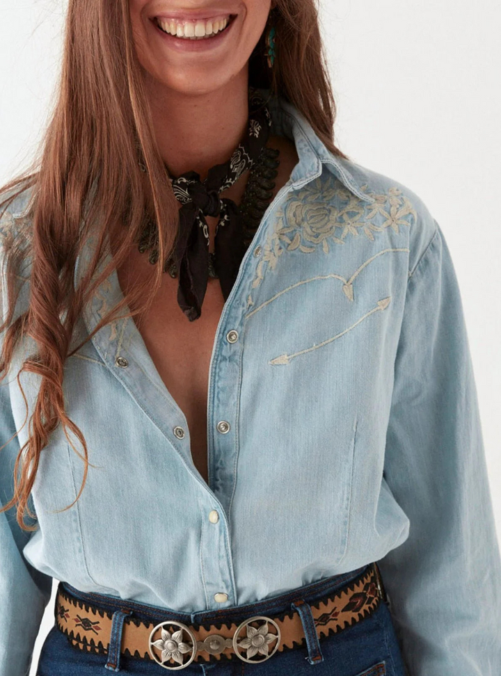 Austin Blouse - Mustang Blue