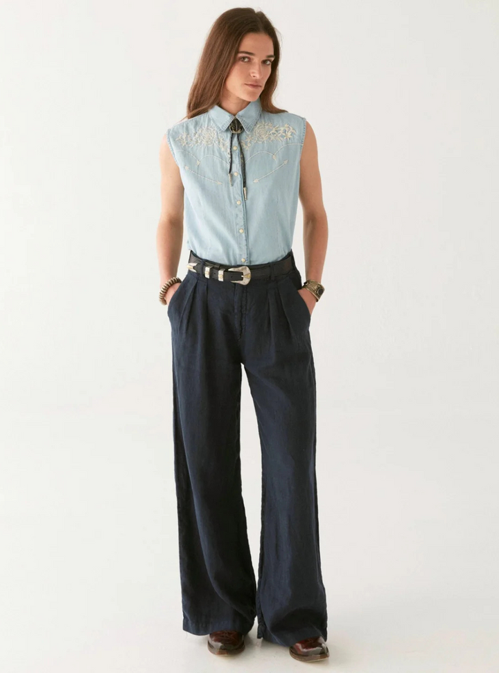 Dallas Blouse - Mustang Blue