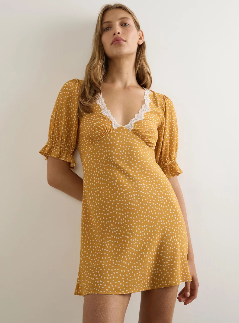 brown polka dot dress mango Auguste The Label | Myles Mini Dress