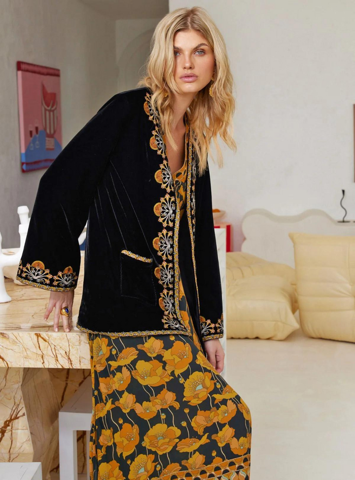 Janis Velvet Jacket - Moonlight