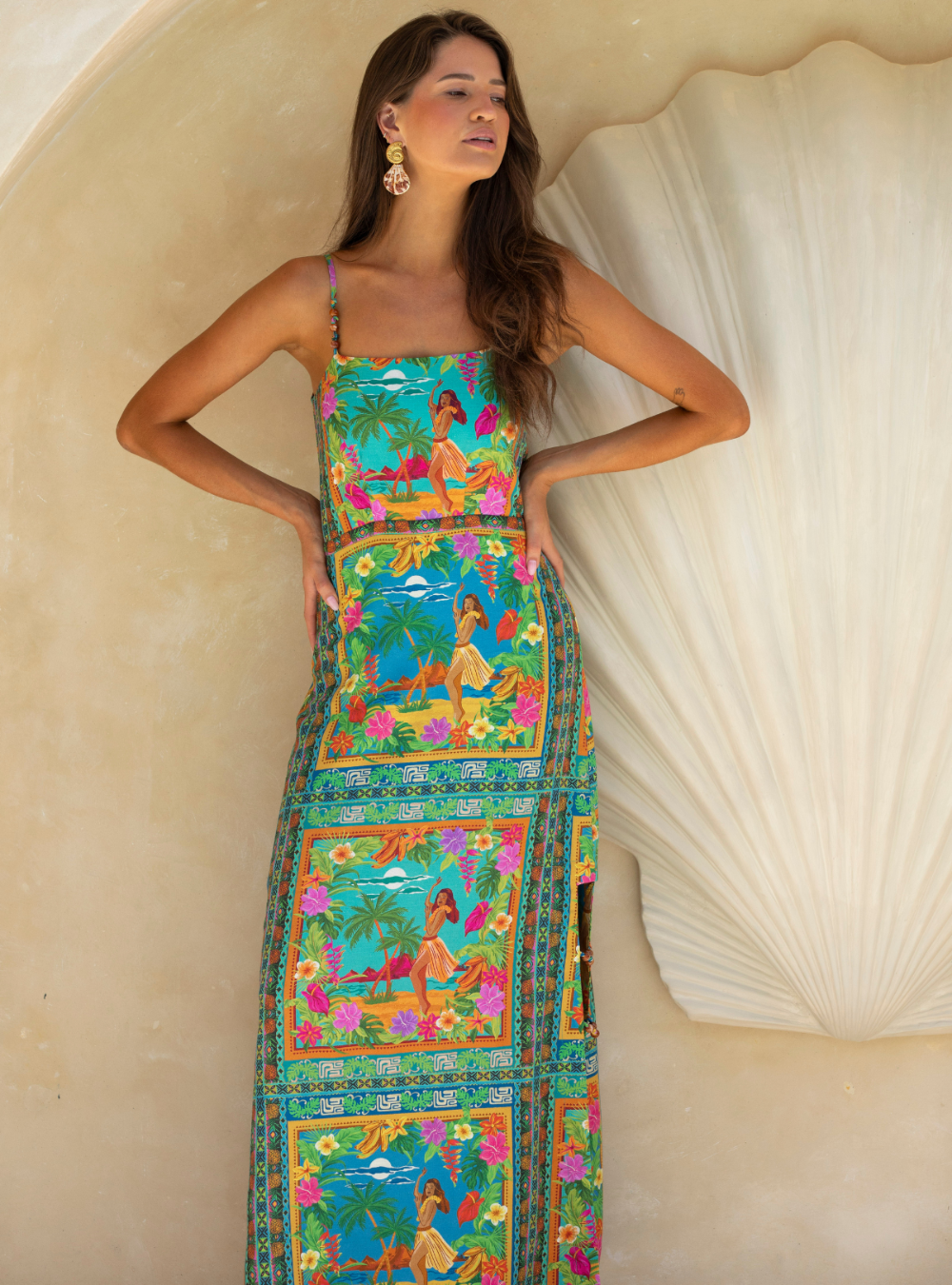 fitted lace wedding dress Nine Lives Bazaar | Aloha Maxi Dress