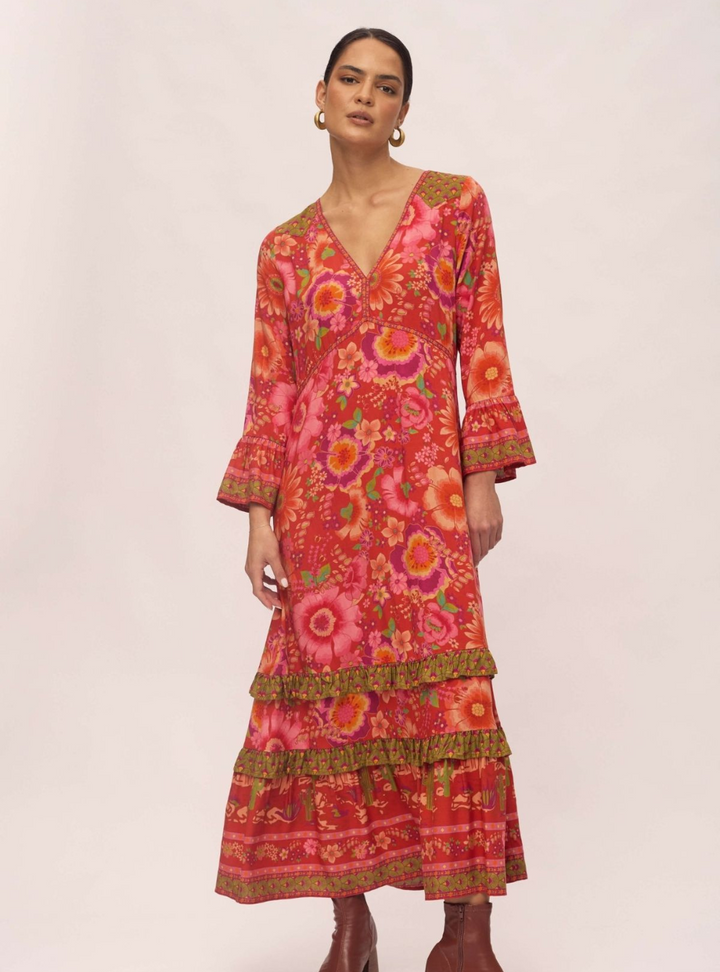 Peace Maxi Dress - Cherry