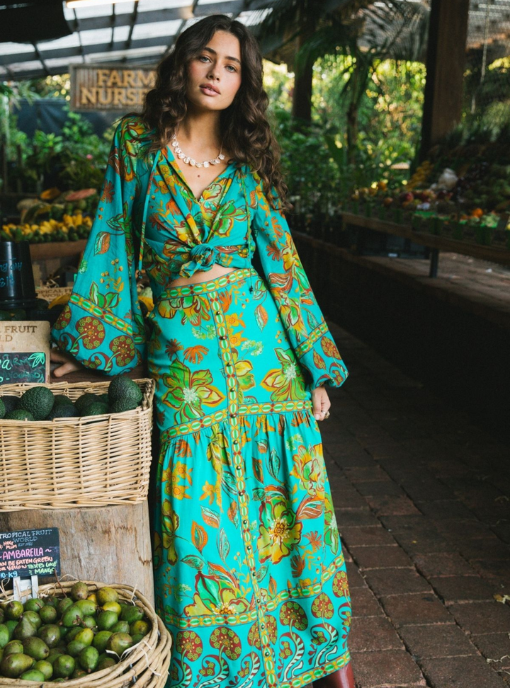 Matilda Maxi Skirt - Peacock