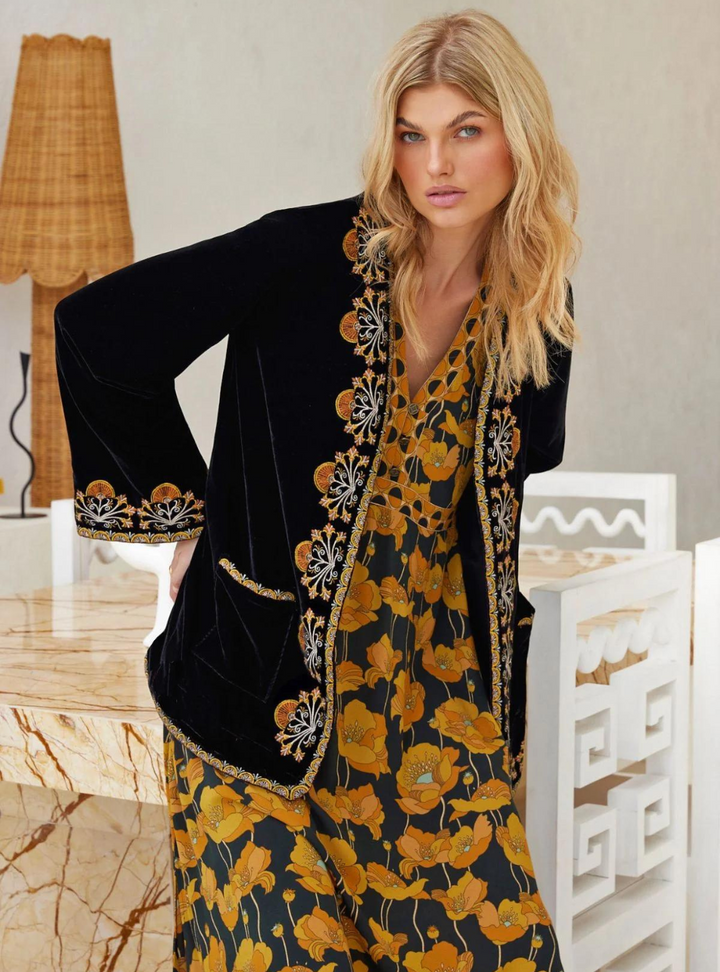 Janis Velvet Jacket - Moonlight