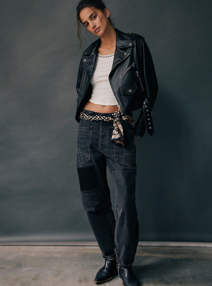 Moxie Pull-On Barrel Jeans - Night Hawk