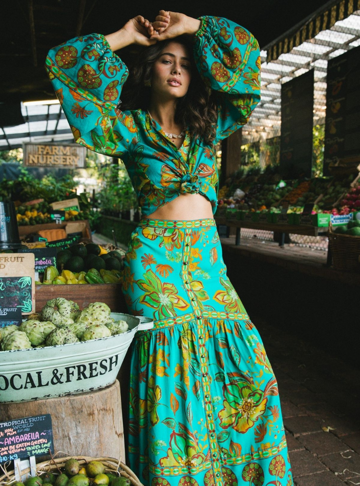 Flora Blouse - Peacock