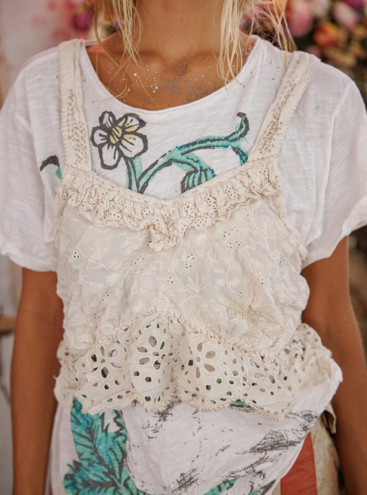 Magnolia Pearl Olive Eyelet Ruffle Cami 402 - Moonlight