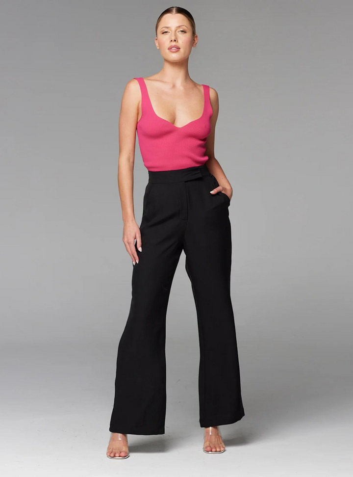 Good Fortune Knit Singlet - Ruby Pink