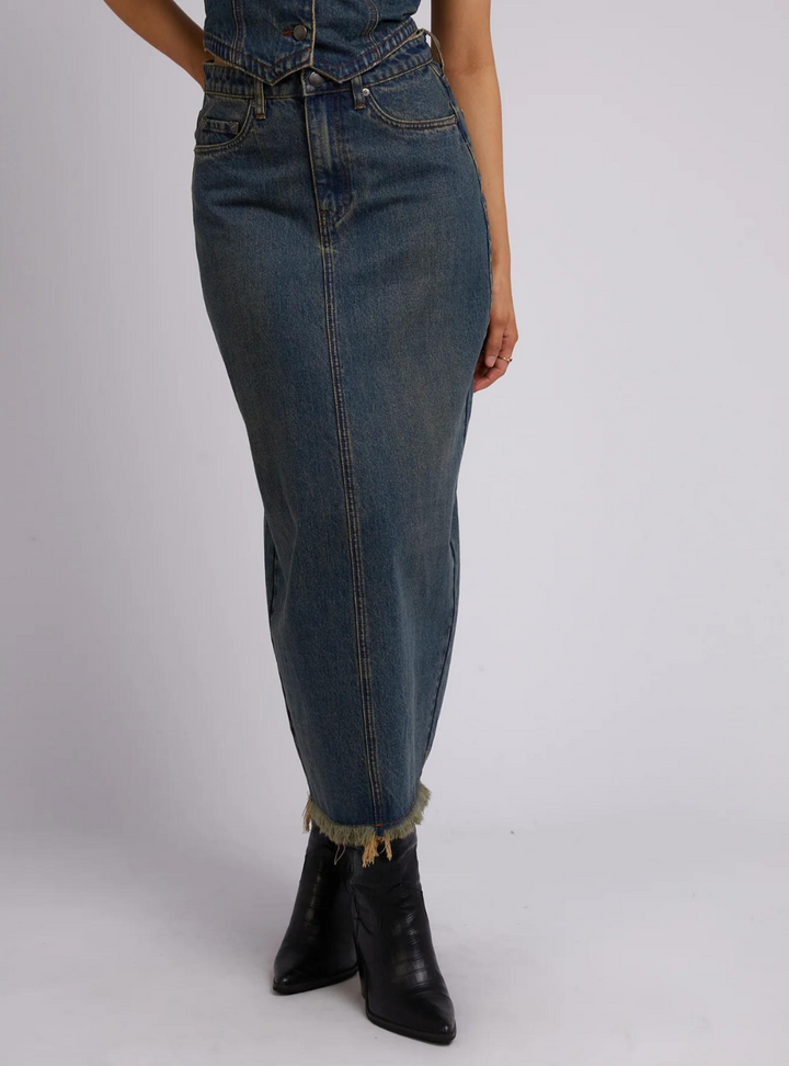 Ray Maxi Skirt - Dirty Denim