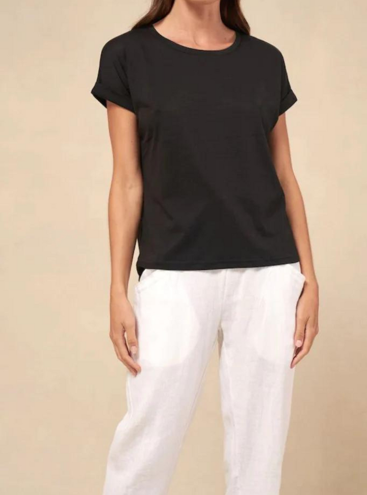 Roll Sleeve Tee - Black