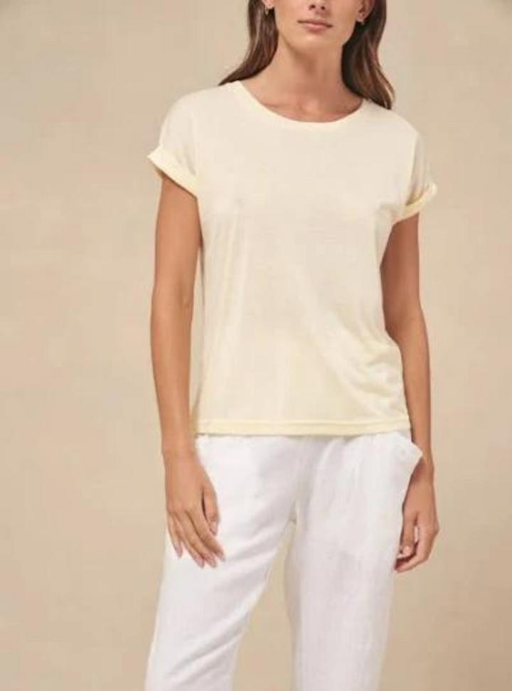 Roll Sleeve Tee - Lemon