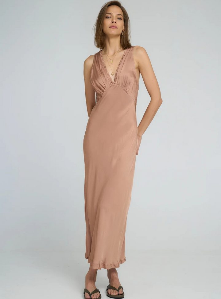 Feather Slip Dress - Rose Bisque