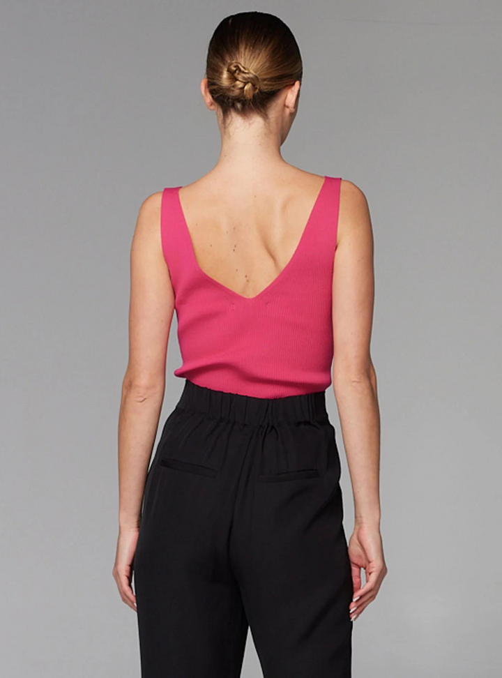 Good Fortune Knit Singlet - Ruby Pink