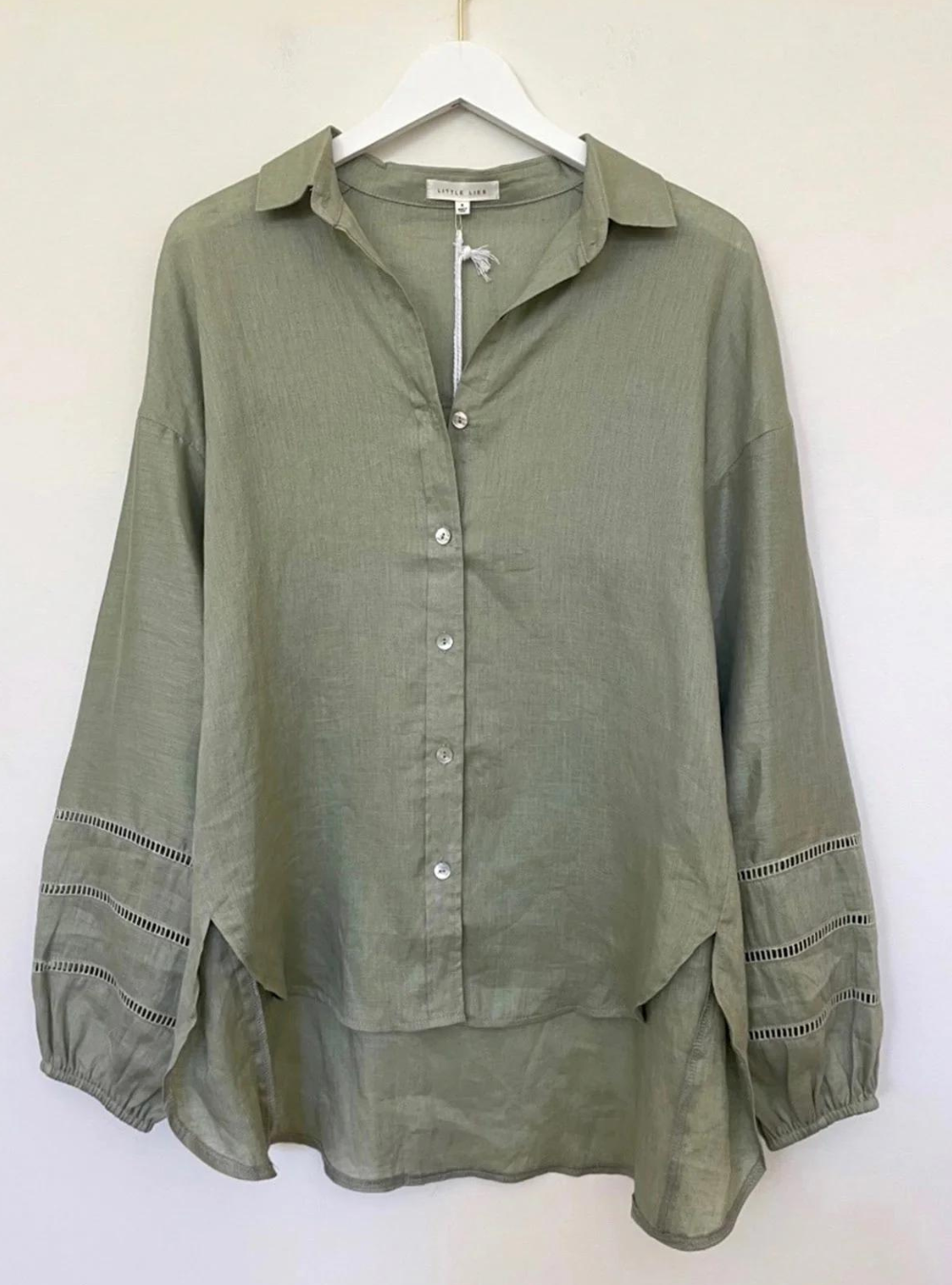 Girlfriend Linen Shirt - Sage