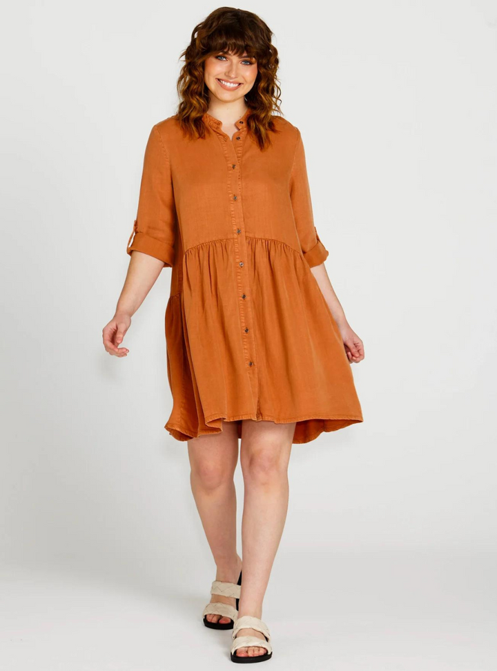 Zahlia Shirt Dress - Sandy Tan