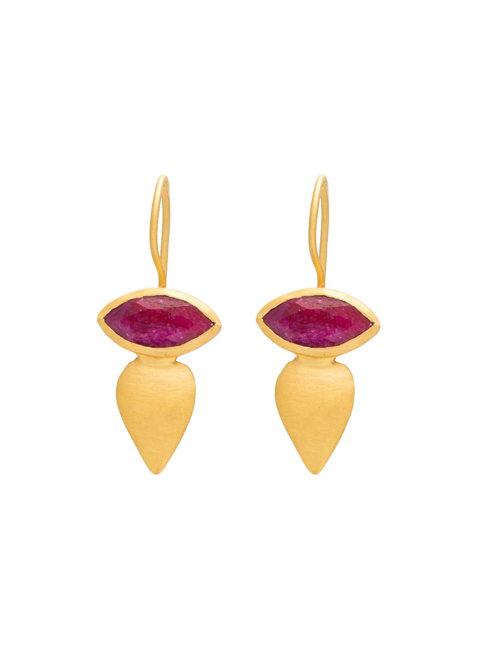 Simulated Ruby Mali earrings